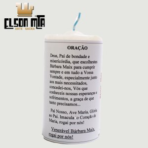 Vela Bárbara Maix com Oração 14x5,5 cm