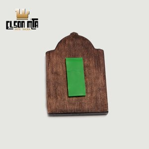 Adesivo Aparecida 5x3,5 cm Madeira Acabam...