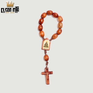 Mini Terço Aparecida 8 mm Madeira Acabame...