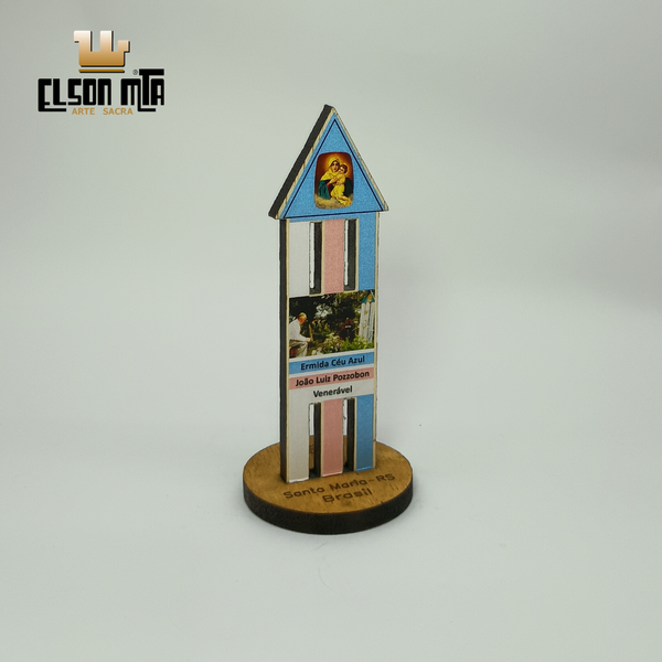 JLP12-ER Ermida céu azul 12x5 cm Madeira