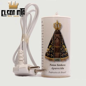 Vela Elétrica Bivolt Aparecida 14x05 cm