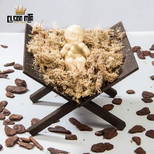 Manjedoura de Jesus 12x11 cm Madeira Rústica