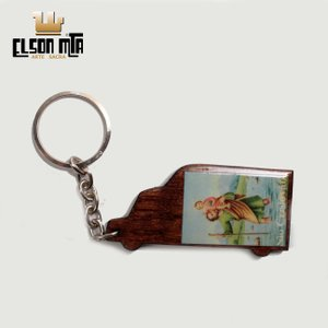 Chaveiro São Cristóvão 6x3 cm Madeira Aca...