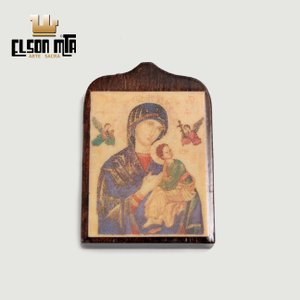 Magneto Perpétuo Socorro 5x3 cm Madeira  ...