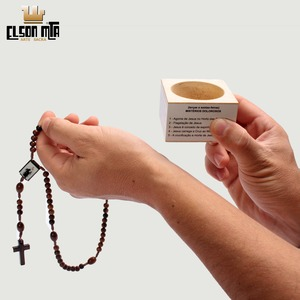 Terço Carmo com Porta-Terço Madeira Acaba...