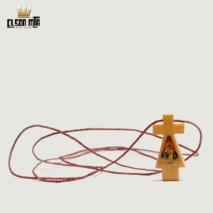 Gargantilha Cruz MTA 3x1,5 cm Madeira Aca...