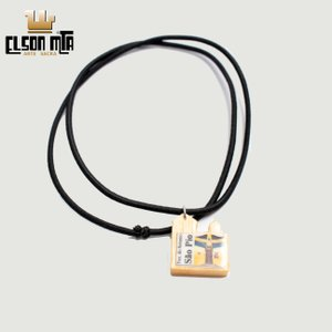 Gargantilha São Pio 17 cm Madeira Acabame...