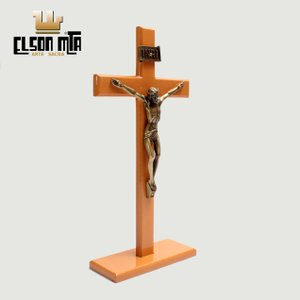 Crucifixo Mesa 27x13 cm MDF Acabamento Ma...