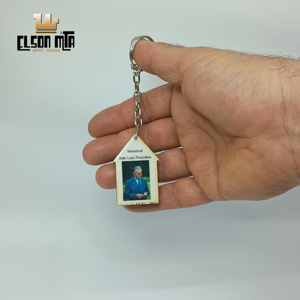 JLP5C-BR Chaveiro Casa Branca 5x3 cm Madeira