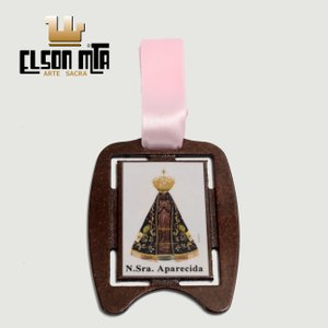 Medalha Berço Feminina Aparecida 10x7,5 c...