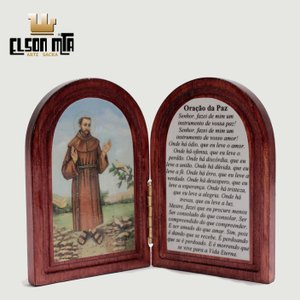 Oratório São Francisco 09x12 cm Madeira  ...