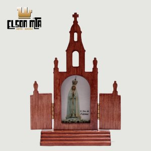Peregrina Fátima com Portas 16,5x8 cm Mad...