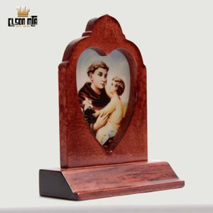 Peregrina Santo Antônio 10x08 cm Madeira ...