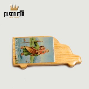 Magneto São Cristóvão 6x3 cm Madeira Aca ...