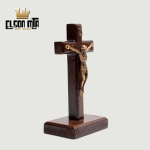 Crucifixo Mesa 08x04 cm MDF Acabamento Im...