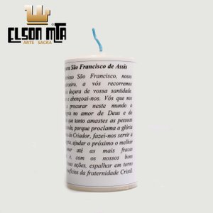 Vela São Francisco com Oração 10x5,5 cm