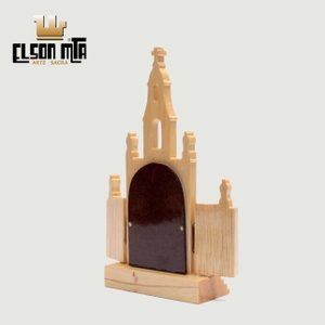 Peregrina Fátima com Portas 16,5x8 cm Mad...