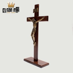 Crucifixo Mesa 27x13 cm MDF Acabamento Im...