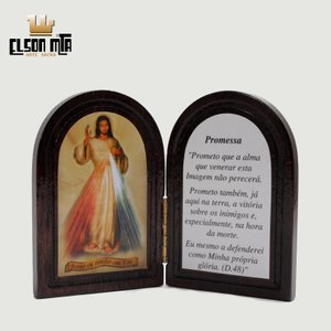 Oratório Jesus Misericordioso 9x12 cm Mad...