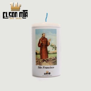 Vela São Francisco com Oração 10x5,5 cm