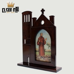 Peregrina São Francisco 13,5x11 cm  Madei...