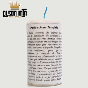 Vela Santa Terezinha com Oração 14x5,5 cm