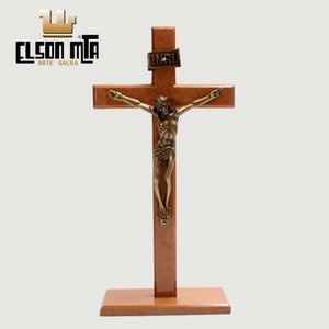 Crucifixo Mesa 27x13 cm MDF Acabamento Na...