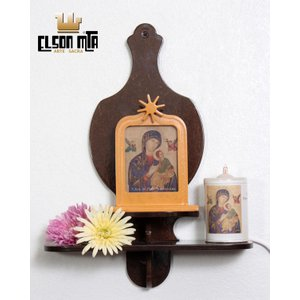Altar Cálice 31x24 cm MDF Acabamento Imbuia