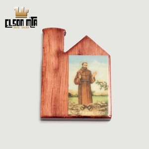 Magneto São Francisco 5x3,5 cm Madeira Ac...