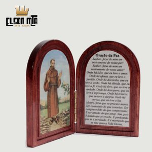 Oratório São Francisco 09x12 cm Madeira  ...