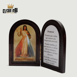 Oratório Jesus Misericordioso 9x12 cm Mad...