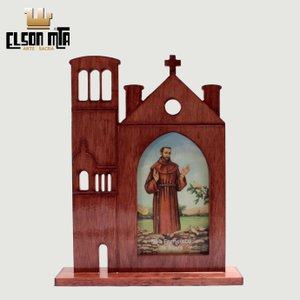 Peregrina São Francisco 23x15 cm Madeira ...