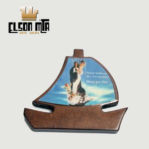 Magneto Barco Navegantes 5x6 cm MDF Acaba...