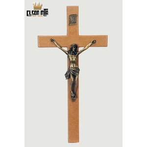 Crucifixo Parede 32x16 cm MDF Acabamento ...