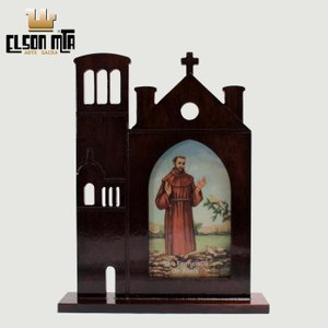 Peregrina São Francisco 13,5x11 cm  Madei...