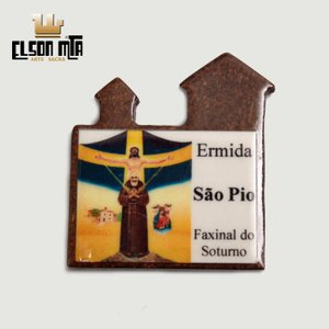 Magneto São Pio 5x4,5 cm MDF Acabamento I...