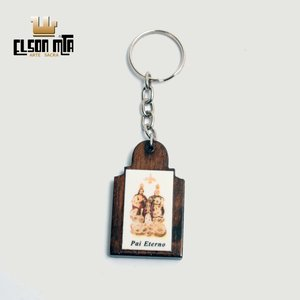 Chaveiro Pai Eterno 5x3 cm Madeira Acabam...