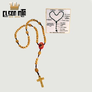 Terço com Porta-Terço 31 cm Madeira Acaba...