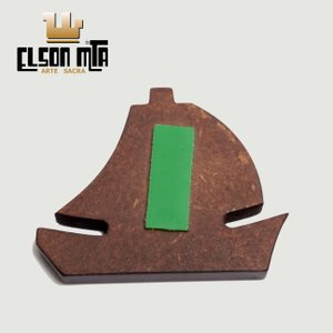 Adesivo Barco Navegantes 5x6 cm MDF Acaba...