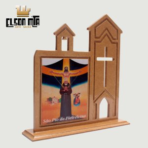 Ermida São Pio 31x30 cm MDF Acabamento Na...