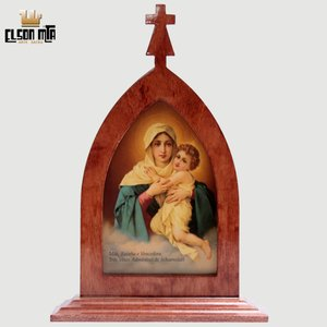 Peregrina Mãe Rainha 25x17 cm Madeira Aca...