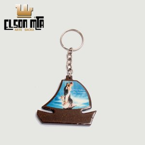 Chaveiro Barco Navegantes 5x6 cm MDF Acab...