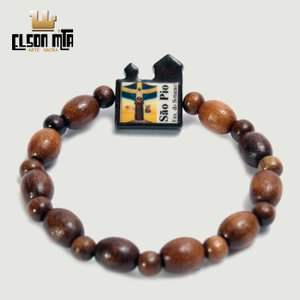 Pulseira Dezena São Pio 6 cm Diâmetro Aca...