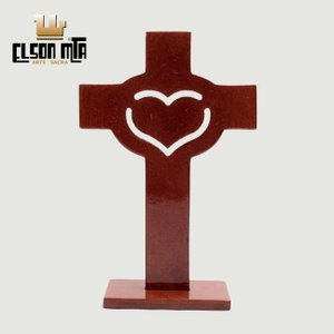 Cruz Coração Mesa 15x10 cm MDF Acabamento...
