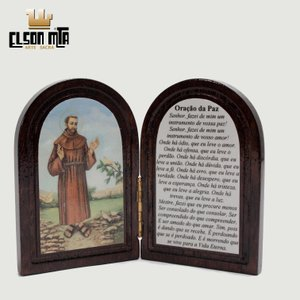 Oratório São Francisco 09x12 cm Madeira A...