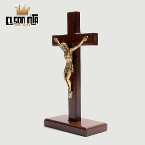 Crucifixo Mesa 13x6,5 cm MDF Acabamento I...