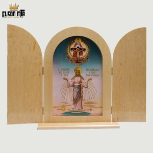 Peregrina Medianeira com Portas 38x30 cm ...