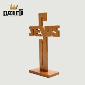 Cruz Jesus Mesa 15x10 cm MDF Acabamento  ...