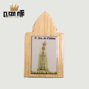 Magneto Fátima 5x3 cm Madeira Acabamento ...