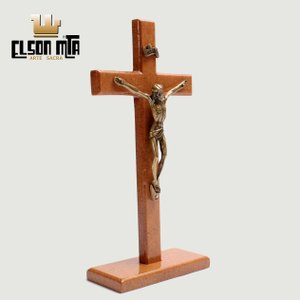 Crucifixo Mesa 19x09 cm MDF Acabamento Na...